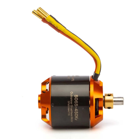 Avian 5065 450Kv Outrunner Brushless Motor For Fixed Wing RC Planes With Game-Changing Reliability And Smooth Power Delivery SPMXAM4770 Flight Ready Performance Upgrade For Your Next Flight shown from side.