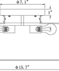 Diagram of Cool Modern Stripe Fabric Pendant Light Shade 15 Inch Drum Ceiling Fixture Flush Mount With Chrome Matte Finish