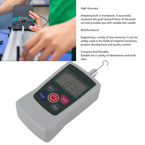 Digital Force Meter Portable Push And Pull Tester 2N To 20N With Built In Sensor For Material Testing And Quality Control Lab Grade Precision Easy Readout Durable Pocket Sized Handy Tool on display