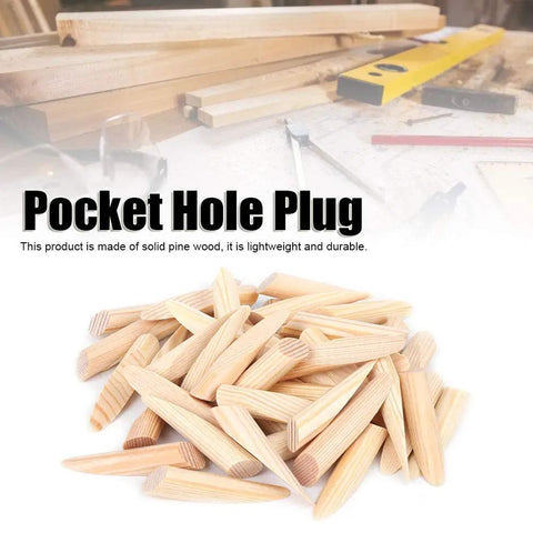 Woodworking Pocket Hole Plugs Kit 50 Pcs Pine Wood Plugs With Inclined Drilling Locator For Oblique Holes Easy Hidden Fastener