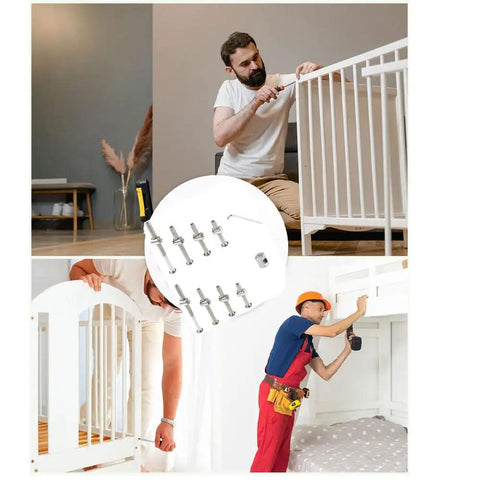 Crib Hardware Replacement Kit With M6 Hex Drive Socket Cap Screws And Barrel Nuts For Baby Beds Chairs And Furniture 50 Piece Set installation