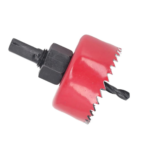 FTVOGUE Premium 5-Piece M42 Steel Hole Saw Kit With Drill Bit Cuts Big Holes In Wood Plastic Aluminum And Steel Perfect For Serious DIY Crafters And Pro Woodworking Pros Today. 54mm hole saw with pilot drill bit, M42 steel, red and black