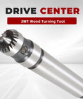2MT wood lathe drive center with 5/8 inch drive tip, silver metal finish