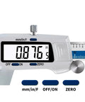 0.01mm Digital Caliper 150mm 6 Inch Stainless Steel showing LCD display with measurements and control buttons.