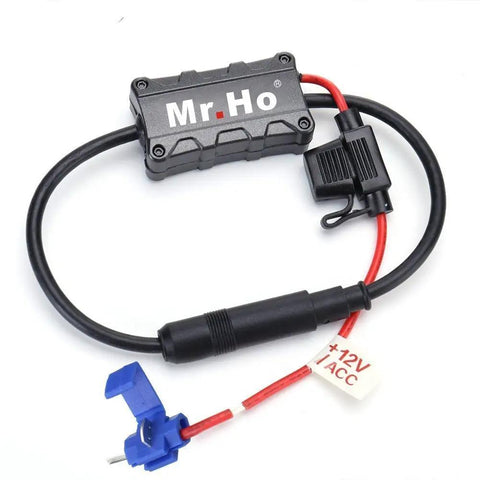 Close-up of Universal Car Radio Antenna Signal Booster 12V For Marine Car Boat Truck And RV Beefed Up FM AM Reception.