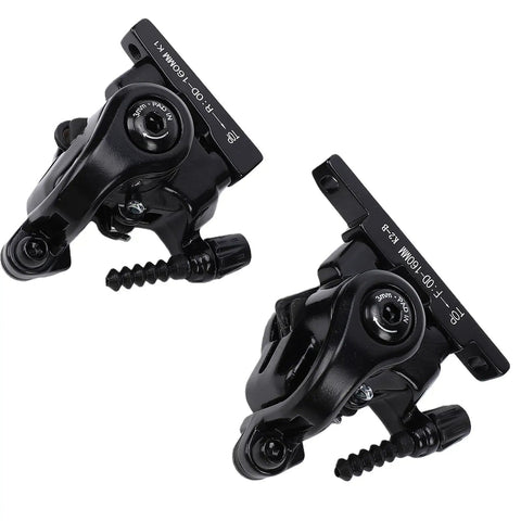 Heavy Duty Grip On Two Wheeled Rides With Dual Piston Mechanical Disc Brakes For Road And Folding Bikes featuring tough aluminum calipers.