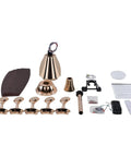 Ceiling Fan with Light 45W Wireless Remote 5 Blades Iron Indoor Mount parts, including metal components and wooden blades.