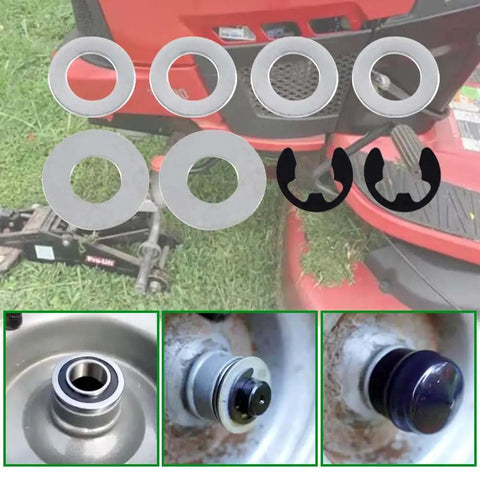 Front Wheel Bushing To Bearing Conversion Kit For Lawn Mowers, Includes 4 Sealed Hub Bearings, 2 Retainer Washers, washers on lawn mower