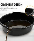 Robust HDPE Oil Catch Drain Pan With Wide 37 Cm Basin Opening For Easy Home Auto Care and built-in spout for less mess.