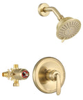 Shower Faucet With Valve And 5 Spray Touch Clean Shower Head, Single Handle Trim Kit, Wall Mounted Complete Set