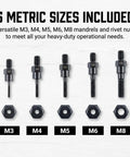 Electric Rivet Gun Adapter Kit For Drills And Impact Drivers Turns Any Drill Into A Beast Nut Riveter For M3 To M8 Blind Inserts