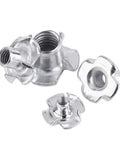 Four Claw T Nuts For Wood Furniture And Speaker Installations Carbon Steel Zinc Plated M10 Blind Prong Inserts 30 Pack