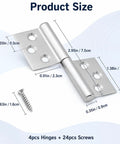 3 Inch Stainless Steel Lift Off Hinges Set Of 4 With Mounting Screws For Cabinets And Doors dimensions and screws included