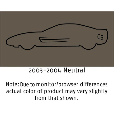 Corvette C5 side-profile outline with '2003-2004 Neutral' label and color-variation note.