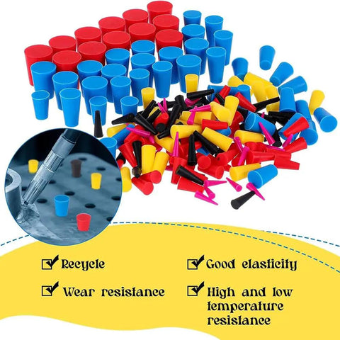 Dope 250 Pc Silicone Cone Plug Kit With 8 Sizes Perfect For Air Conditioner Drain Holes And Powder Coating Projects With assorted silicone plugs