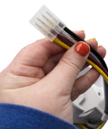 Close-up of 4-pin harness for Refrigerator Ice Maker Assembly Replacement W10251076 W10122576, easy install plug and play.