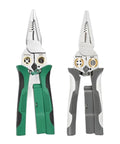 8 In 1 Electric Wire Stripper With Measurement Tool Green Cable Cutter Plier showing pliers with ergonomic handles for electrical work.