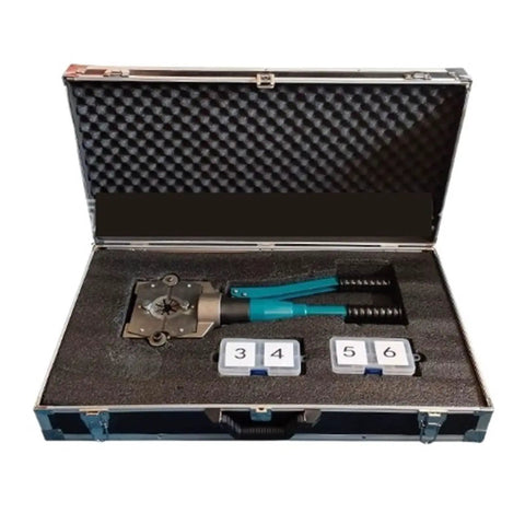 Professional Manual Hydraulic Crimping Tool And Air Conditioner Pipe Head Press Machine in a foam-lined case.