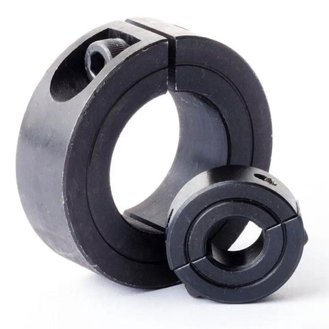 Top Grade Black Steel Two Piece Shaft Collar Clamp With Recessed Screws Perfect For 30mm Bore High Axial Holding Power Solid Grip Clamping Ring Built Tough For Industrial Metalworking Shop Jobs Fast Setup Split Fixed Ring Durable Solid Gear