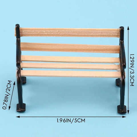 Two Pack Black One Twenty Fourth Scale Miniature Park Benches For Dollhouses Dioramas Outdoor Scene Decor Realistic Tiny Accessories 1.9 Inch Long 0.9 Inch Wide 1.3 Inch Tall Perfect For DIY Projects.
