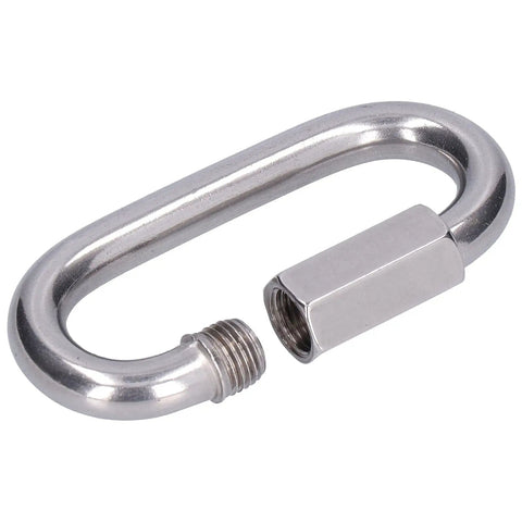 Stainless Steel Quick Link Connectors Set, Heavy Duty Threaded Carabiner Style Chain Links for Outdoor Gear, M4 Size