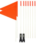 Two Pack Upgraded Bike Flags With Poles For Maximum Road Visibility, 6 Ft High Visibility Orange Flags With Heavy Duty Fiberglass Flag Poles.