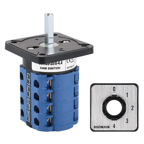 Industrial Grade 20A 660V Rotary Cam Changeover Switch With 5-Position Selector And 16 Terminals SZW26-20/0-4.4 shown