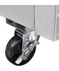 Heavy duty caster wheel of Industrial Reach In Refrigerator With 47 Cu Ft Hella Spacious Double Solid Doors for smooth operation.