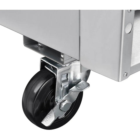 Heavy duty caster wheel of Industrial Reach In Refrigerator With 47 Cu Ft Hella Spacious Double Solid Doors for smooth operation.