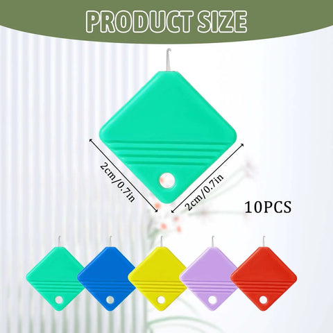 10 Pack Automatic Needle Threaders For Sewing Machines Self Threading Tool For Embroidery Floss Hand Sewing And Cross Stitch Plastic Threader That Fits All Needle Sizes In A Color Set Of Red Yellow Blue Green And Gray