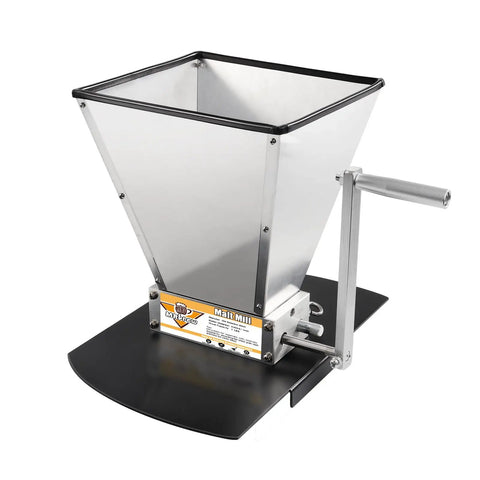 Homebrew Malt Mill Grain Crusher With Adjustable Roller Gap Manual Metal Grinder Stainless Steel Two Bearing Roller And Crank Handle