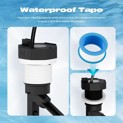 Flow Switch GLX-FLO-RP For Hayward Goldline Aquarite Salt System with waterproof tape and cable detail