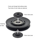 Heavy Duty Pulley Wheel Set For Cable Fitness Machines, black nylon pulley with 15mm bearing and 10mm hole covers