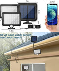 Outdoor Solar Motion Sensor Lights Bangin with 56 LED dual lamps and sixteen feet separated cables installed on rooftop