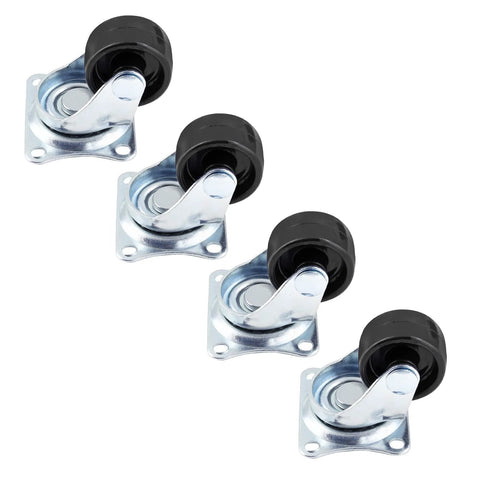 1 Inch Diameter Swivel Caster Wheels With Rubber Base And Rectangle Top Plate Bearing Heavy Duty 8 Pack Load Capacity 20 Kg Each Ideal For Furniture Equipment Carts Cabinets And Industrial Use