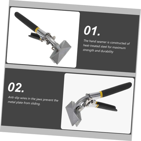3 Inch Hand Seaming Pliers Manual Metal Bender For Bending Seams And Flattening, straight jaw, anti-slip grip, product details