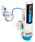 HydroRight Water Saving Dual Flush Valve With Push Button Handle For Toilet Converts Most Toilets To Dual Flush And Cuts Water Use By Up To 70 Percent Durable Plastic Chrome Easy Install To Fit Most Toilets, detailed view