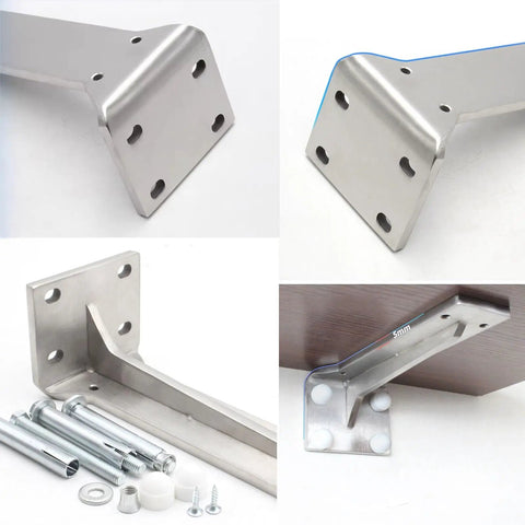 Heavy Duty Stainless Steel Wall Mount Shelf Brackets Built Like A Tank For 90 Degree Corner Support with mounting screws