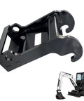 X Change Quick Hitch Coupler For Mini Excavators, Beefy Black Coated Steel Attachment, installed on Bobcat E63 excavator