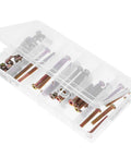 49 Piece M6 Hex Socket Cap Screws And Barrel Nuts Set For Furniture Hardware Replacement, organized in clear storage box