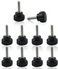 10Pcs M4 X 15Mm Knurled Thumb Screws Set Black Galvanized Iron Clamping Knobs Screw On Type Grip For CNC Machines Jigs And DIY Benchtop Projects Replacement Hardware