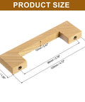 4 Inch Hole Center Square Wood Drawer Pulls Set Of 2 With Screws Ash Wood Cabinet Handles dimensions diagram showing 96 mm center hole