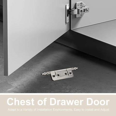 16 Pack Nickel Plated Small Cabinet Hinges Flush Butt Hinges For Drawer And Closet Doors DIY Friendly Easy Install Furniture Hardware