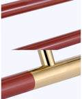 Close-up of Dope Gate Hardware Glass Door Handle in Slick European Titanium Gold Red Wood Grain Finish for Wooden Doors.