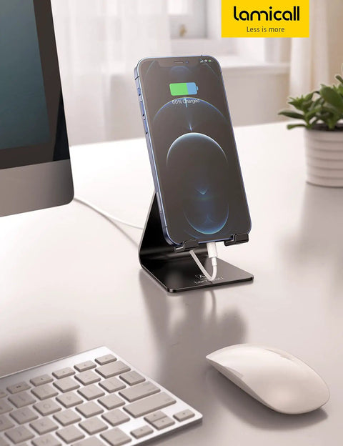 Go-To Adjustable Phone Stand For Desk Universal Cradle Dock For 4-8 Inch Smartphones Including iPhone 17 Through 12 hands-free on desk