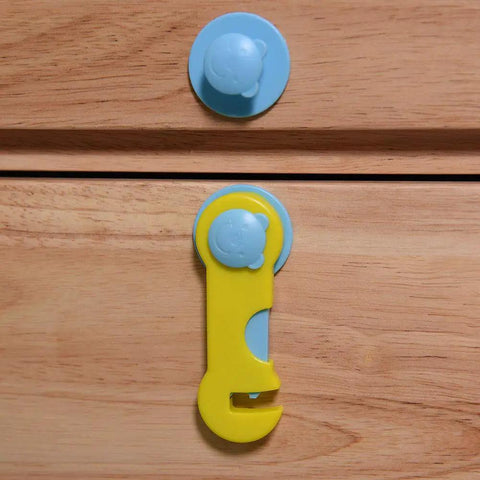 5 Pack No Drill Adhesive Cabinet Locks for Kitchen Cabinets, Drawers, and Refrigerator Doors, ABS Plastic Baby Proofing Latches