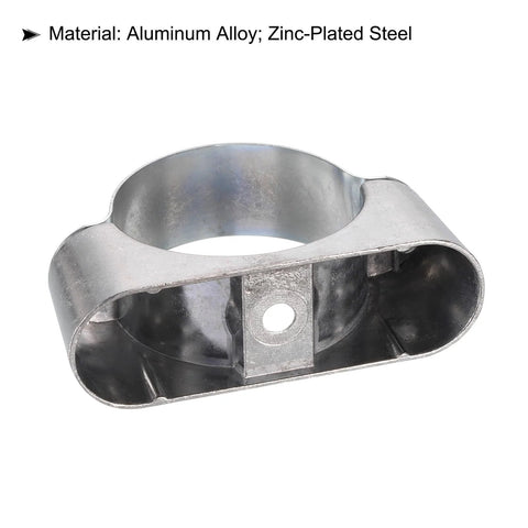 Pipe clamp bracket for 50mm OD pipe, metal zinc-plated steel, wall or ceiling mount