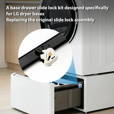 Replacement Left And Right Side Pedestal Drawer Slide Latch Kit Direct Bolt On Heavy Duty Build on LG dryer base with drawer.