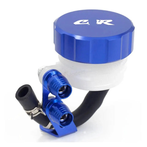 Motorcycle Brake Fluid Reservoir Cover For CBR900RR 929RR 954RR And CBR 900RR 929 954 RR, blue reservoir cap on white background
