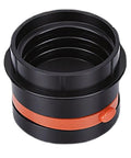 Gowenic 7 Pc Dust Collection Hose Adapter Kit, Quick Swap Rotating Clamps For Shop Vacs And Sanders. Black hose adapter with orange ring.